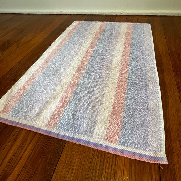 Vintage Fieldcrest Hand Towel - Pastel Striped Cotton Blend, Made in USA - Picture 8 of 10